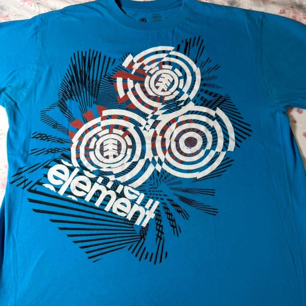Element Blue Graphic Logo‎ Tee Men's XL Skate Style T-Shirt 24x30